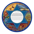 Lion, Butterflies, mountain, star Ketubah